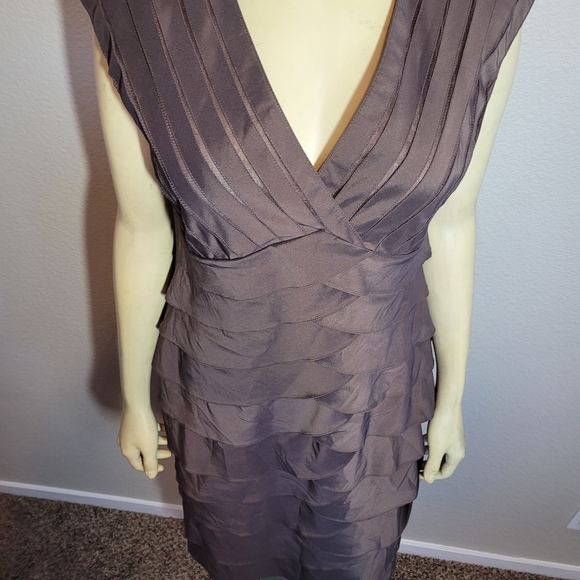 Adrianna Papell dress purplish taupe 14 Mauve - Picture 2 of 6